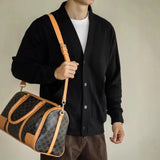 AIDASE  -  European Large V-neck Work Jacket Men's Twill Texture Elastic Long-sleeved Sweatshirt Cardigan Casual Commuting aidase-shop