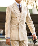 =Aidase Striped Wedding Suits For Men Peak Lapel Groom Wear Slim Fit Double Breasted Tuxedos Business Custom Made 2 Pcs Jacket Pants aidase-shop