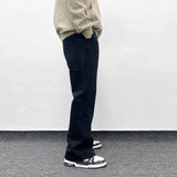 Aidase American Streetwear Gray Flared Sweatpant Men Double Knee Patch Micro Flare Overalls Harajuku Casual Patchwork Sweat Pants Black aidase-shop