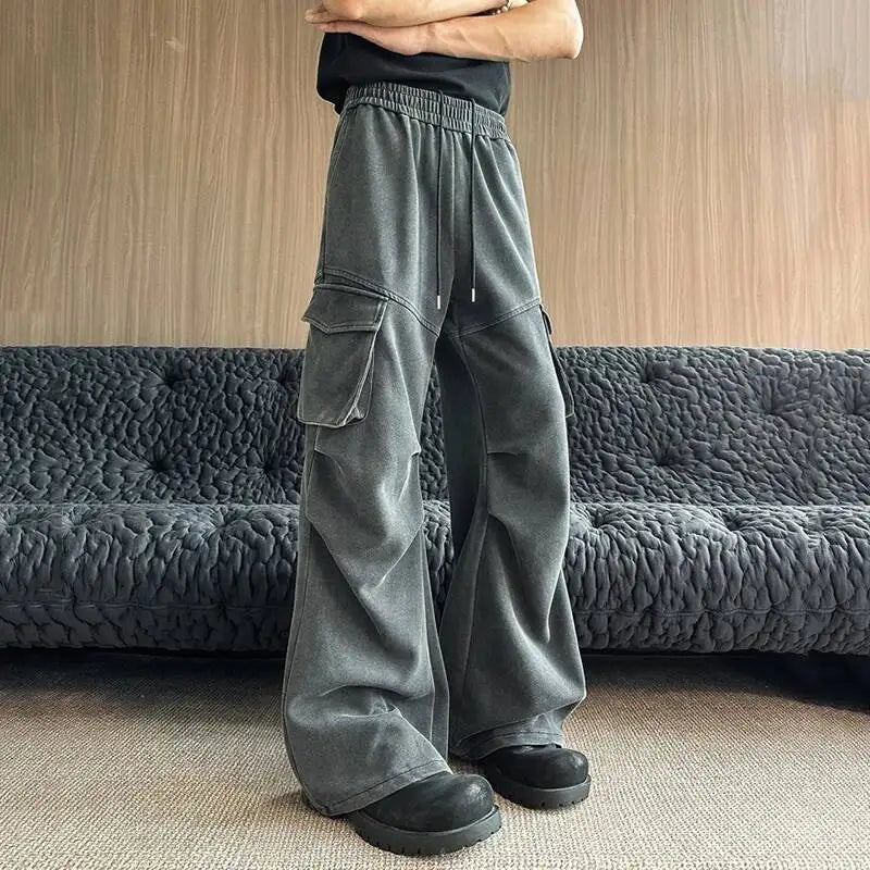 AIDASE  -  Men's Large Pocket Sweatpants Autumn New Versatile American Style Loose Casual Drawstring Trousers Fashion Clothes 21E6988 aidase-shop