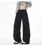 AIDASE  -  High Waist Men Sports Pants American Style Loose Draped Straight Wide Leg Casual Drawstring Trousers Autumn New 21E7679 aidase-shop