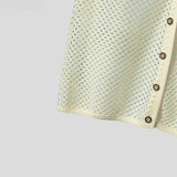 AIDASE  -  Mesh Men Tank Tops Sleeveless Sexy Tops Tee Summer V Neck Buttons Tops Streetwear Vests Oversize S-3XL Men's Clothing aidase-shop