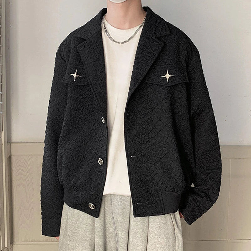 AIDASE  -  American Style Men Jacket Trendy All-match Long Sleeve Single-breasted Coats Simpel Metal Decoration Loose Clothes 21E6722 aidase-shop