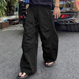 AIDASE  -  Men Cargo Pants Drawstring Solid Color Joggers Casual Trousers Men Streetwear 2025 Quick Dry Fashion Male Pants S-5XL aidase-shop