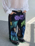 Aidase Oldschool Hand-painted Oil Painting Jeans with Colorful Paint Style, High-end Pants, Trendy Floor Mops aidase-shop