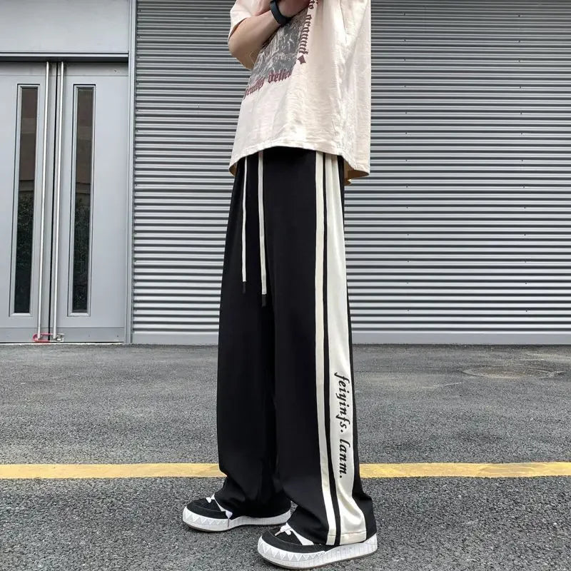 Aidase Man Sports Pants Thin Trousers Striped Straight Summer Xxxl Loose Sport Korean Popular Clothes Y2k Baggy Gym Sweatpants for Men aidase-shop