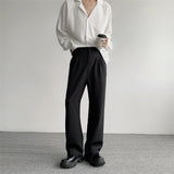 Aidase Khaki Black Suit Pants Men Fashion Social Men Dress Pants Korean Casual Loose Straight Pants Men Office Formal Trousers M-2XL aidase-shop