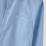 AIDASE  -  Men Striped Shirt Lapel Long Sleeve Button Autumn Casual Men Clothing Loose 2025 Streetwear Korean Style Fashion Shirts aidase-shop
