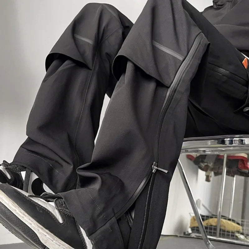 Aidase Pants Men Deisgn Holiday Fashion Zipper Cozy Chic Waterproof Handsome Streetwear High Street Autumn All-match New European Style aidase-shop