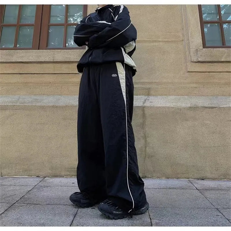 Y2K Men Streetwear Chic Cargo Korean Harajuku Casual Parachute Tech Pants for Women Sweatpants Wide Leg Joggers Trousers Clothes aidase-shop