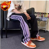 Aidase Male Trousers Baggy Autumn Winter Wide Punk Loose Men's Casual Pants Straight Striped Low Price Stylish High Quality Vintage Y2k aidase-shop
