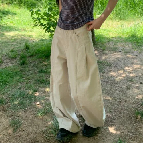 AIDASE  -  Women's High Waist Wide Leg Jeans 2025 New Korean Design Faionable Folded Knife Long Pants Versatile Sli Spring Autumn aidase-shop