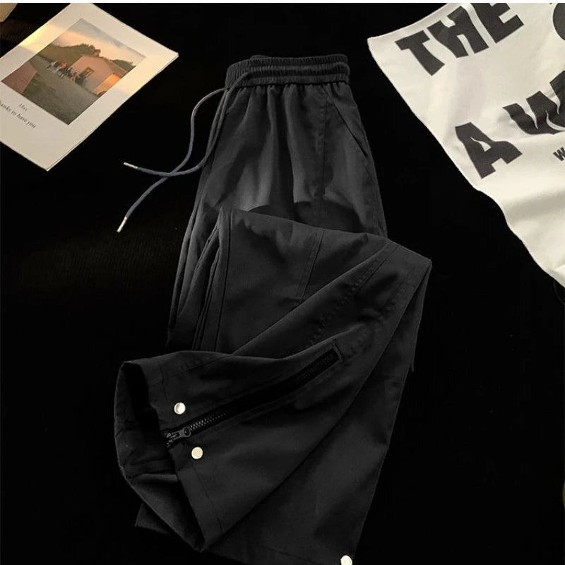 Aidase American Vibe Style Zipper Overalls Men in Spring Autumn High Street Japanese Wide-leg Fashion Trend Loose Straight Casual Pants aidase-shop