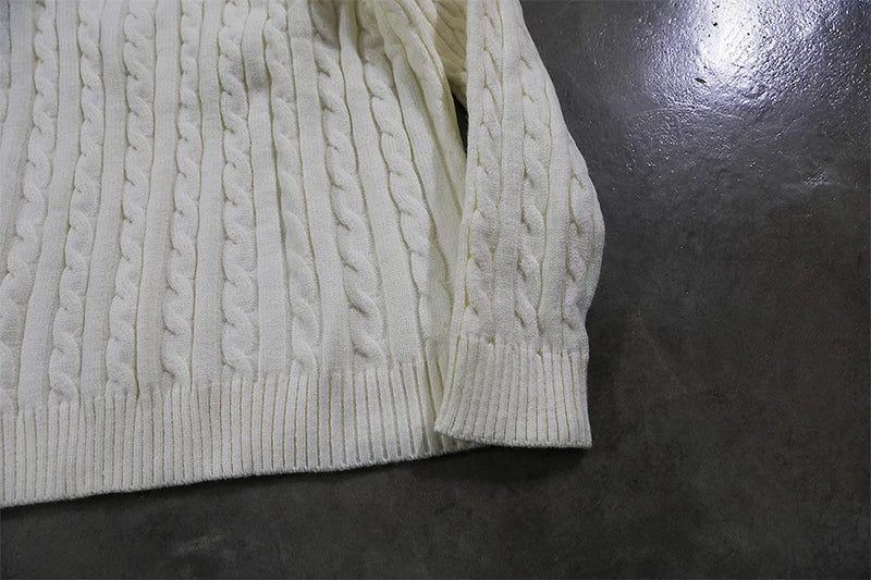 AIDASE  -  Men's clothing Winter Top Men's Rollneck Chunky Cable Sweater Vintage Base Knitted Sweater Casual Keep Warm Jumpers ropa hombre aidase-shop