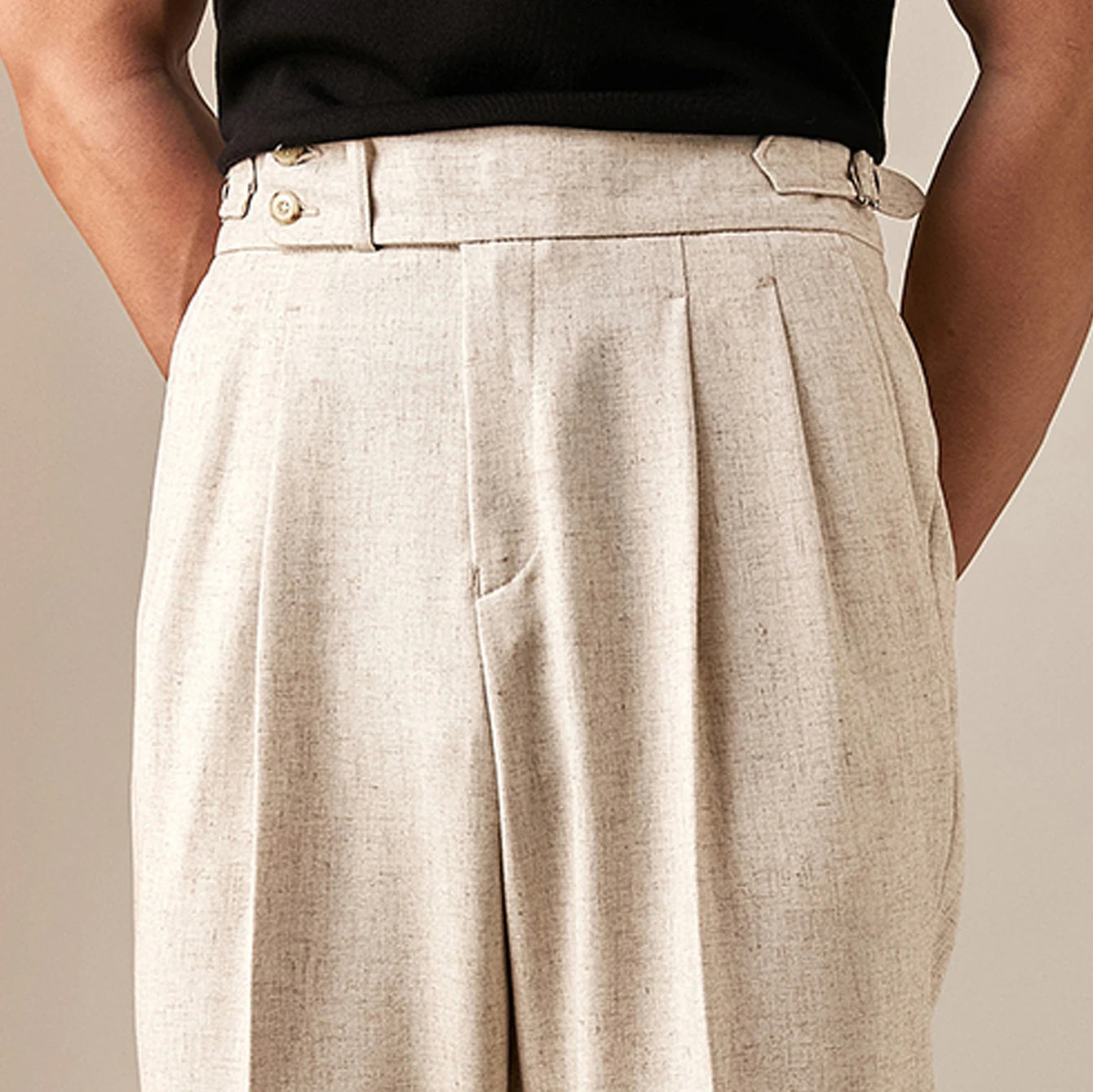 Aidase 2024 Italian Naples Casual Suit Pants Men's Straight Fit Business Pants Men's Social Trousers Office-trouser Retro Gentlemen's aidase-shop