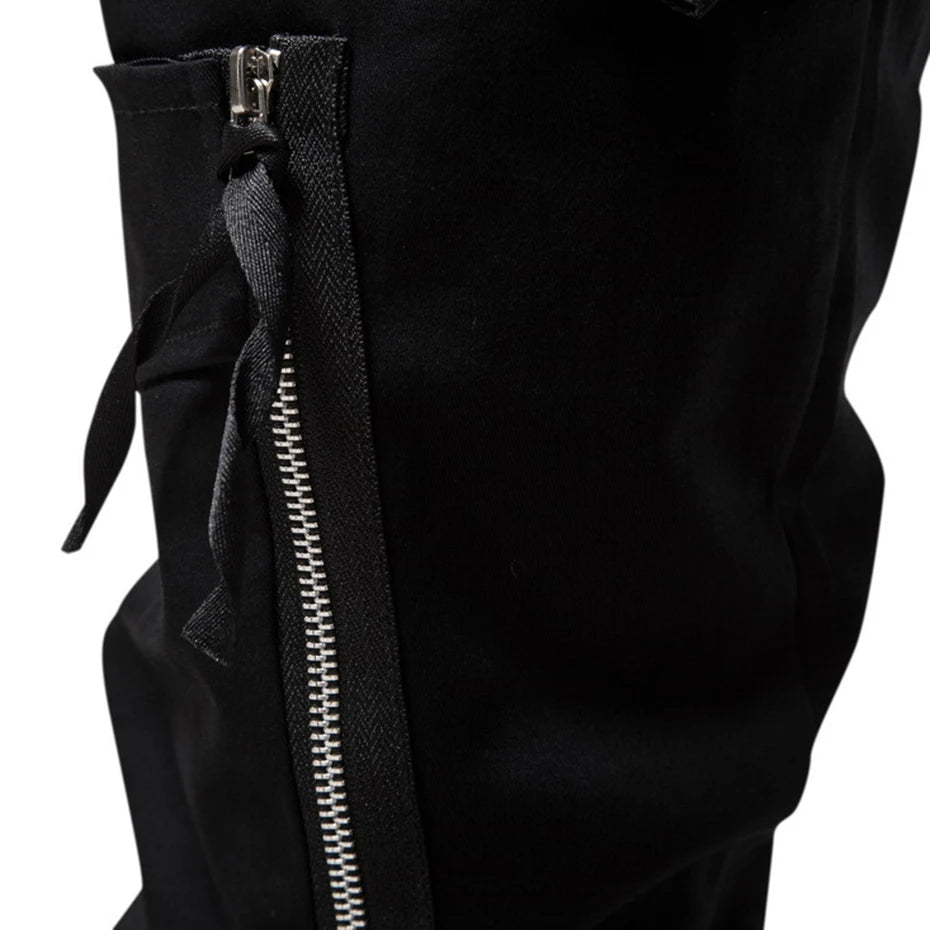 Aidase Men Y2K Cargo Pants Zipper Pocket Tactical Techwear Ninja Jogger Pants Black Fashion Streetwear Pants Punk Sweatpants Trousers aidase-shop