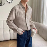 AIDASE  -  Men's Clothing Shirts Long Sleeve New Fashion Turn-down Collar Simple Comfortable Versatile Selling Versatile aidase-shop