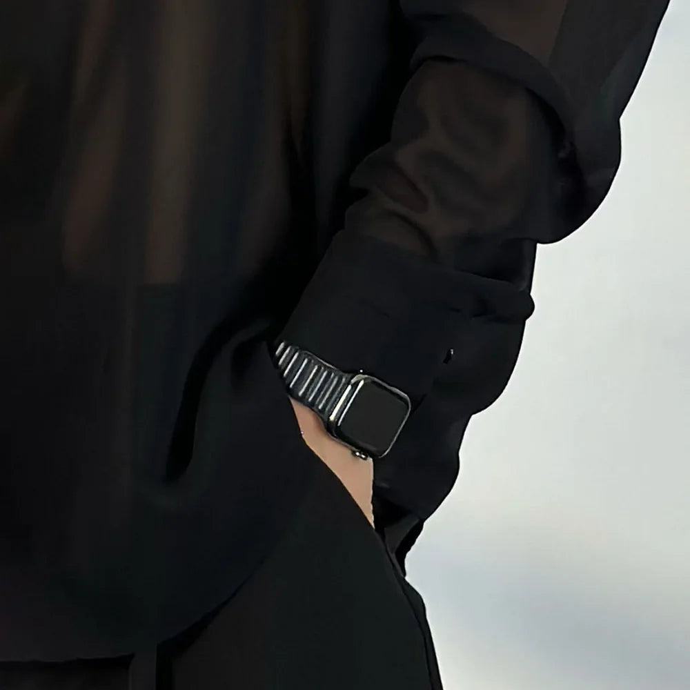 AIDASE  -  Mens Shirt Transparent Sheer Sexy Long Sleeved Shirt Summer Casual Personality Breathable Quick Drying Top Men's Clothing aidase-shop