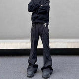 AIDASE  -  American High Street Fashion Flared Pants Men 2025 Spring And Summer New Trend Straight Slim Casual Black Pants Mens Clothing aidase-shop