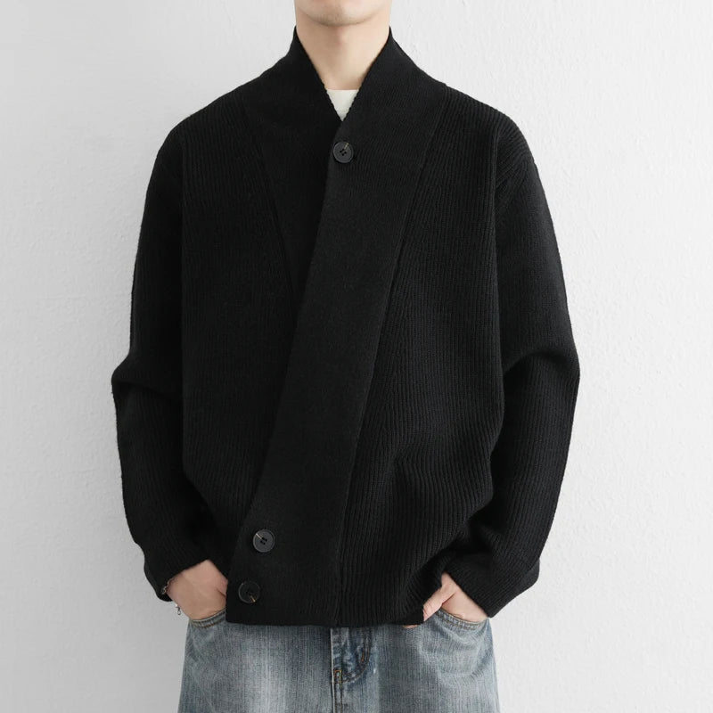 AIDASE  -  Autumn Winter New Men Knitted Sweater Fashion Casual Versatile Solid Color Long Sleeve Trendy Cardigan Coat Tide 21E7626 aidase-shop