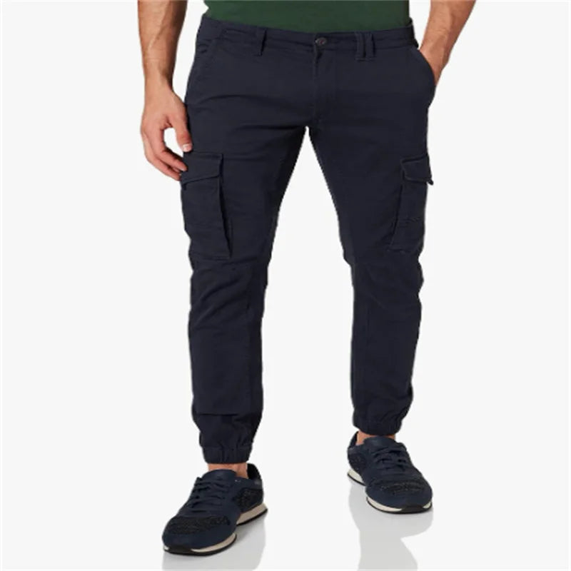 AIDASE  -  Men Casual Multi Pocket Cargo Tapered Pants Stylish Streetwear aidase-shop