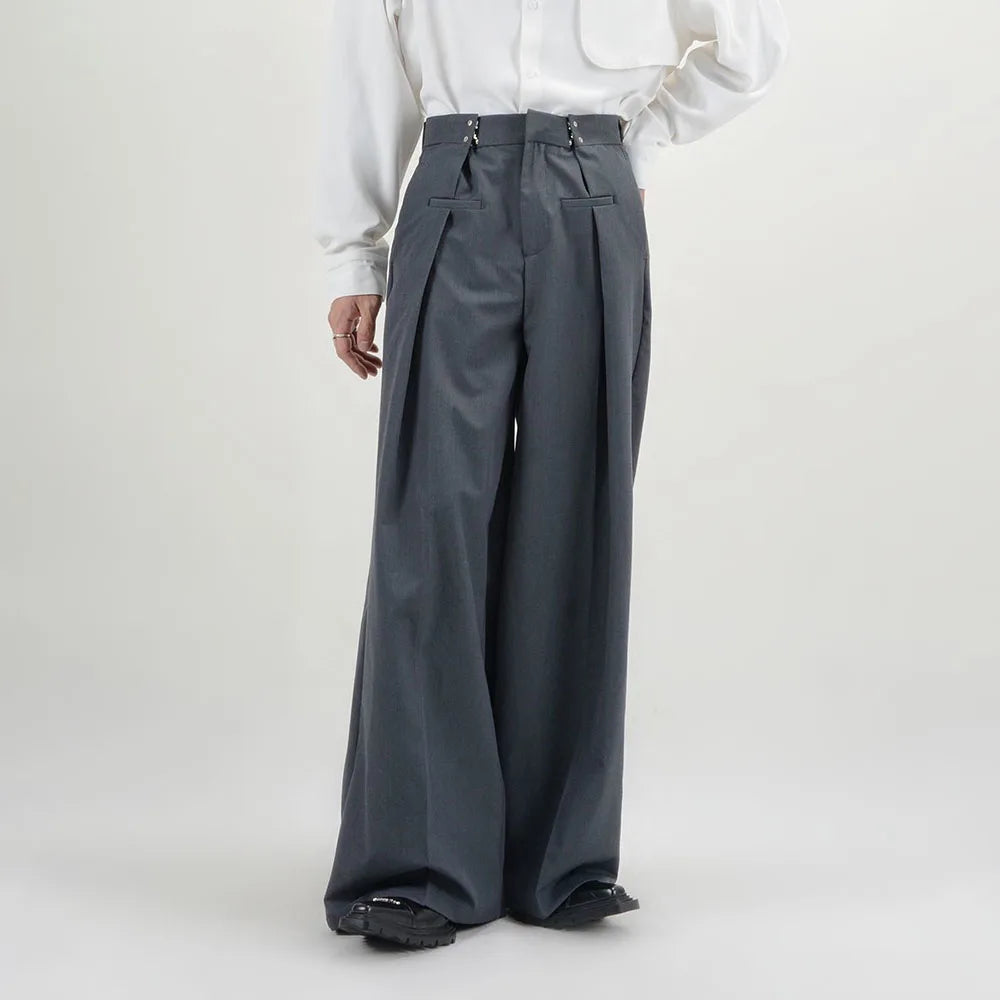 AIDASE  -  New Suit Pants Mens Dress Pants Loose Oversized  Wide Leg Pants Summer Casual Straight Retro Mopping Trousers Formal Trousers aidase-shop