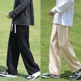 AIDASE  -  Linen Pants Men's Casual Pants Summer Thin Trendy Brand Loose Versatile Sport Straight-leg Cargo Pants aidase-shop