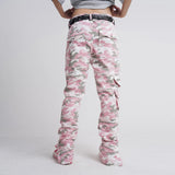 Aidase Fashion Streetwear Pink Camouflage Cargo Pants Hip Hop Multi-pocket Zip Up Trousers Flared Men Y2k Slim Fit Casual Pants Baggy aidase-shop