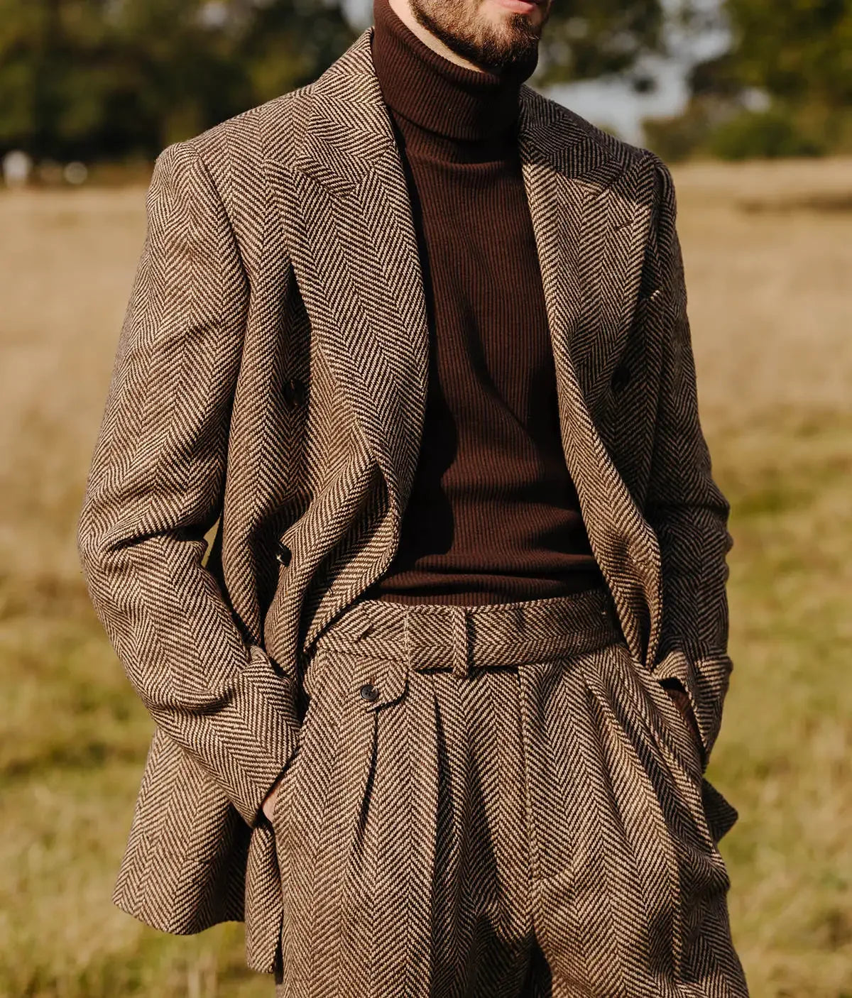 167.67 Aidase Chic Herringbone Men Wedding Suits Peaked Lapel Double Breasted Tuxedos For Groom Blazer Pants Party Business Set aidase-shop