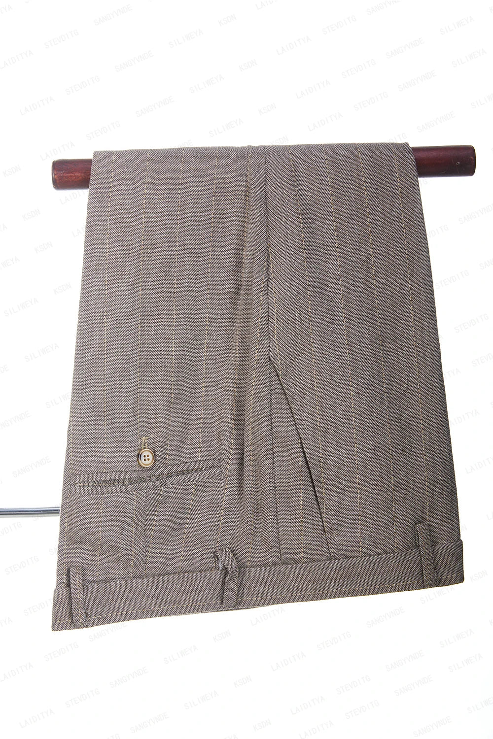 Aidase Latest Summer Men Double Breasted Khaki Linen Suits Vetical Stripe Slim Fit Tuxedos For Wedding 3 Pcs Set Jacket Vest Pants aidase-shop