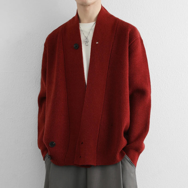 AIDASE  -  Autumn Winter New Men Knitted Sweater Fashion Casual Versatile Solid Color Long Sleeve Trendy Cardigan Coat Tide 21E7626 aidase-shop