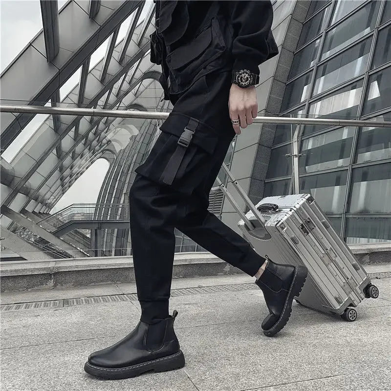 Aidase Male Trousers Black Slim Autumn Men's Cargo Pants Luxury Spandex Fashion Y2k Cotton Nylon Designer Street Loose Big Size Emo aidase-shop