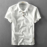 AIDASE  -  Summer New Fashion Men's Simple Shirt Square Collar Casual Loose Half-sleeved Versatile Handsome Top aidase-shop