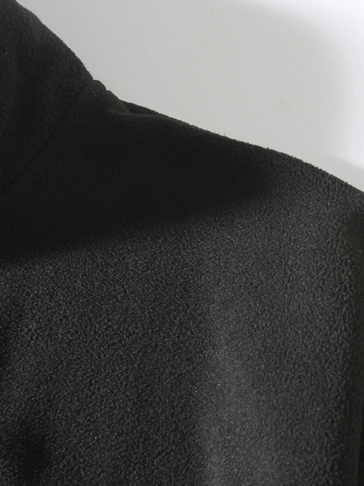 AIDASE  -  Streetwear Fashion Stand Collar Fleece Cardigan Men Retro Fleece Coats 2025 Spring Fall Zipper Outdoor Casual Men's Jacket Coat aidase-shop