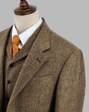 Aidase Herringbone Men Suit Tailor-Made 3 Pieces Blazer Vest Pants Tuxedo Single Breasted Fashion Business Wedding Groom Prom Tailored aidase-shop