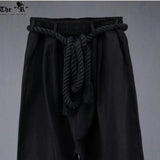 AIDASE  -  Summer New Men's Solid Color Wide-Leg Cropped Trousers Japanese Retro Fashion Trend Street Hip-Hop Casual Loose Men's Bottoms aidase-shop