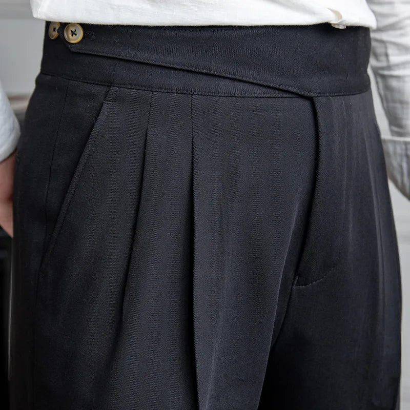Aidase High Quality Italian Casual High Waist Straight Pants Men Versatile Business Formal Trousers Pant For Men Social Trousers aidase-shop