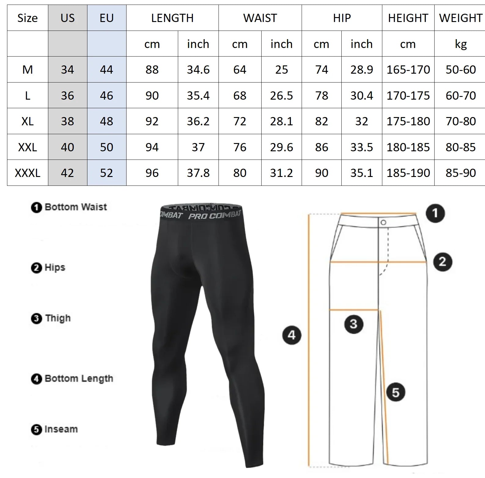 Aidase Men's Compression Leggings Sports Base Layer Running Workout Basketball Athletic Gym Tights Pants aidase-shop