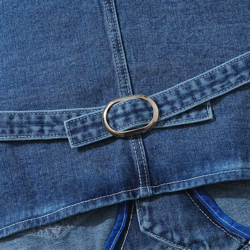 Aidase Denim Vest Men's Jacket Spring Autumn Jeans Jacket V-neck Design Korean Vest Loose Casual Fashion All-match Style Male Clothing aidase-shop