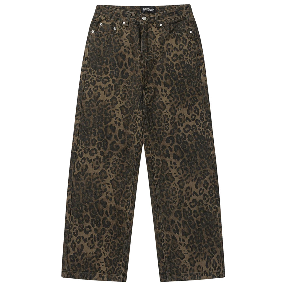 Aidase Vintage Leopard Jeans Men Hip Hop Streetwear Harajuku Hip Hop Baggy Jeans Trousers Retro Denim Pants aidase-shop