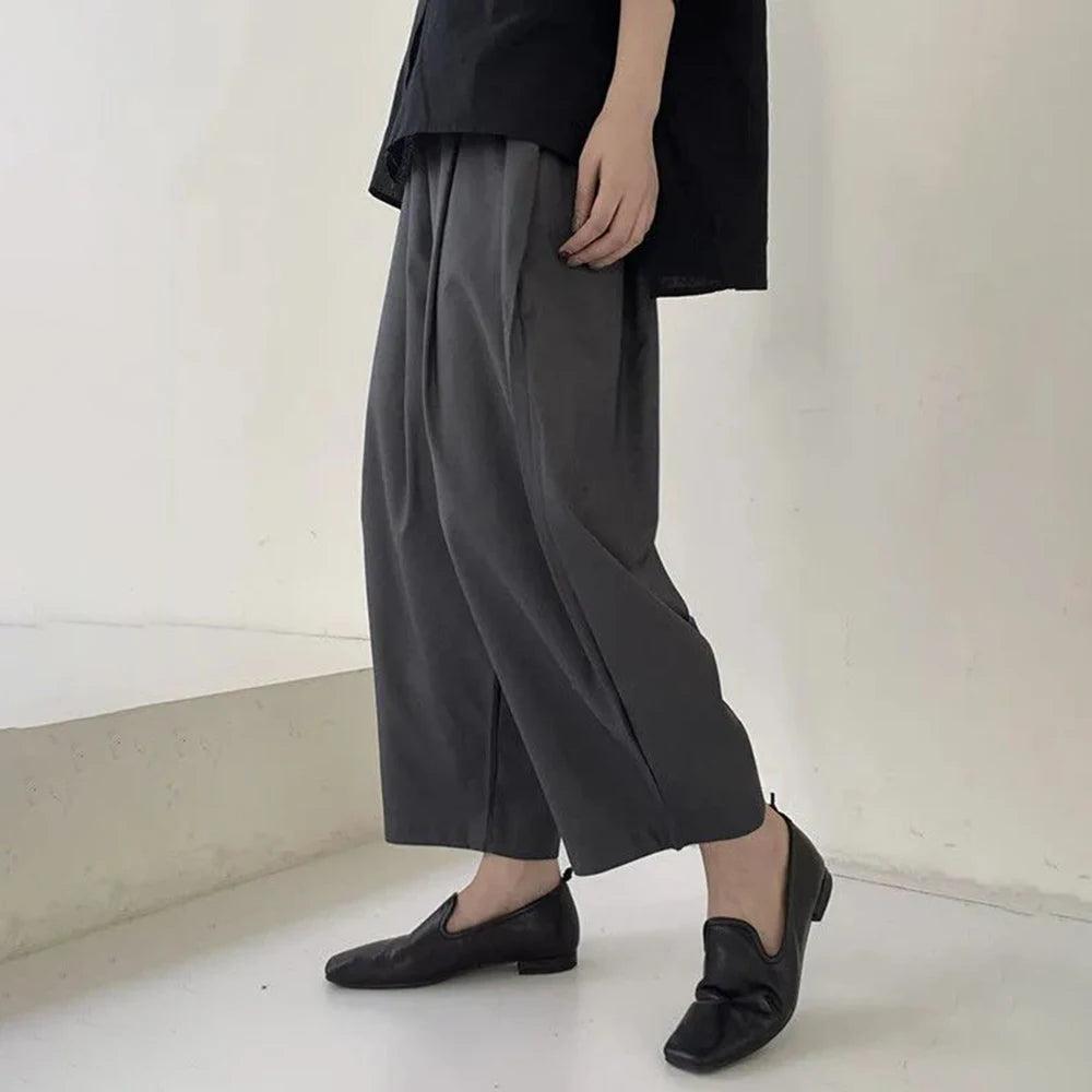 Aidase New Japanese Straight Pants For Men Street Loose All-match Carrot Pantalones Casual Trousers Neutral Nine-point Wide-leg Pants aidase-shop
