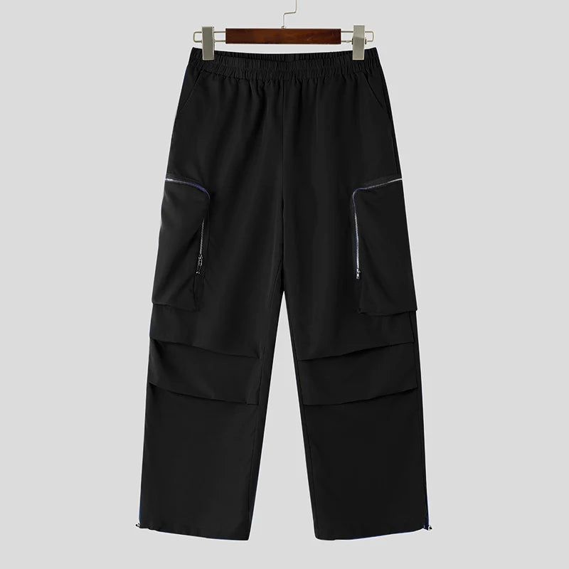 AIDASE  -  Men Pants Patchwork Elastic Waist Loose Joggers Casual Trousers Men Pockets Streetwear 2025 Fashion Cargo Pants S-5XL aidase-shop