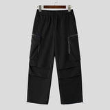 AIDASE  -  Men Pants Patchwork Elastic Waist Loose Joggers Casual Trousers Men Pockets Streetwear 2025 Fashion Cargo Pants S-5XL aidase-shop