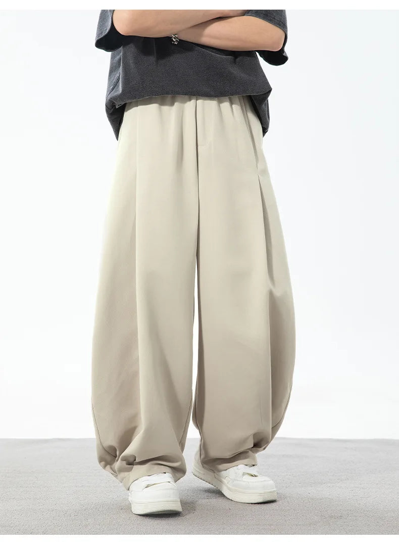 AIDASE  -  Men's Spring Summer New Pleated Design Curved Pants aidase-shop