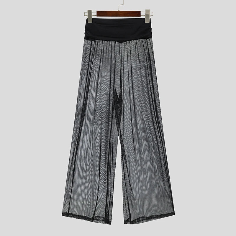 AIDASE  -  Men Sets Mesh See Through Sexy Turtleneck Short Sleeve T Shirt & Pants 2PCS Streetwear Summer 2025 Fashion Men's Suits aidase-shop