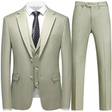Aidase Fashion New Men Leisure Boutique Business Plaid Striped Suit Vest Pants 3 Pcs Set Casual Dress Blazers Jacket Coat Trosers aidase-shop