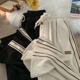 Aidase 2025 New Baggy Striped Corduroy Sweatpants Autumn Men Casual High Street Harem Trousers Gym Y2K Vintage pantalones de mujer