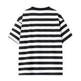 AIDASE  -  Summer Men's Striped T-Shirts Short Sleeve Casual O-Neck Tshirt Male Fashion Sports Tops Loose Tees Streetwear T Shirt Plus Size aidase-shop