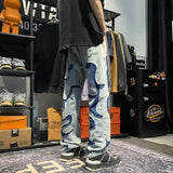 Aidase New Arrival Straight Mens Denim Pants Streetwear Casual Fashion Straight Harajuku Trousers aidase-shop