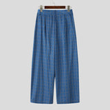 AIDASE  -  Men Pants Plaid Button Joggers Loose Casual Wide Leg Trousers Men Streetwear 2025 Pleated Oversize Fashion Long Pants aidase-shop